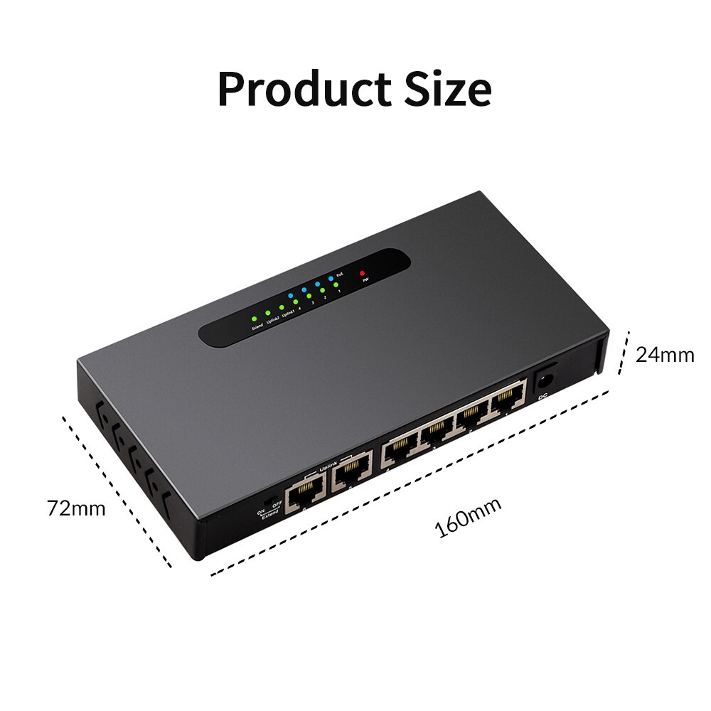 6-Port Poe Switch 4 + 2 100M Enthernet Schakelaar Met 4 Ethernet Poorten 2 Uplink Ethernet Poorten voor Ip Camera Wireless Ap Poe Switch