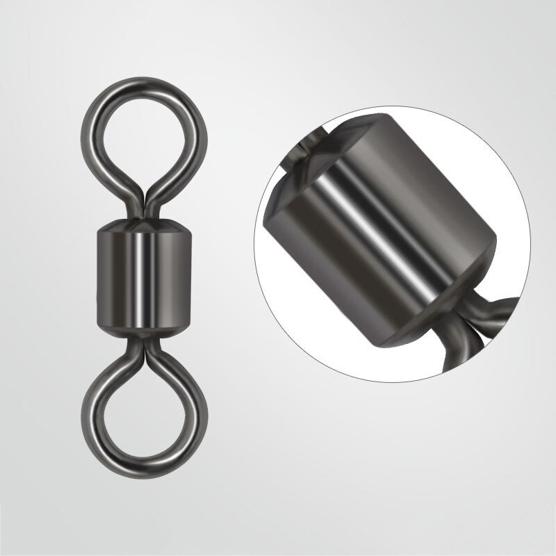 100PCS/Lot Fishing Swivels Ball Bearing Swivel with Safety Snap Solid Rings Rolling Swivel for Carp Fishing Accessories