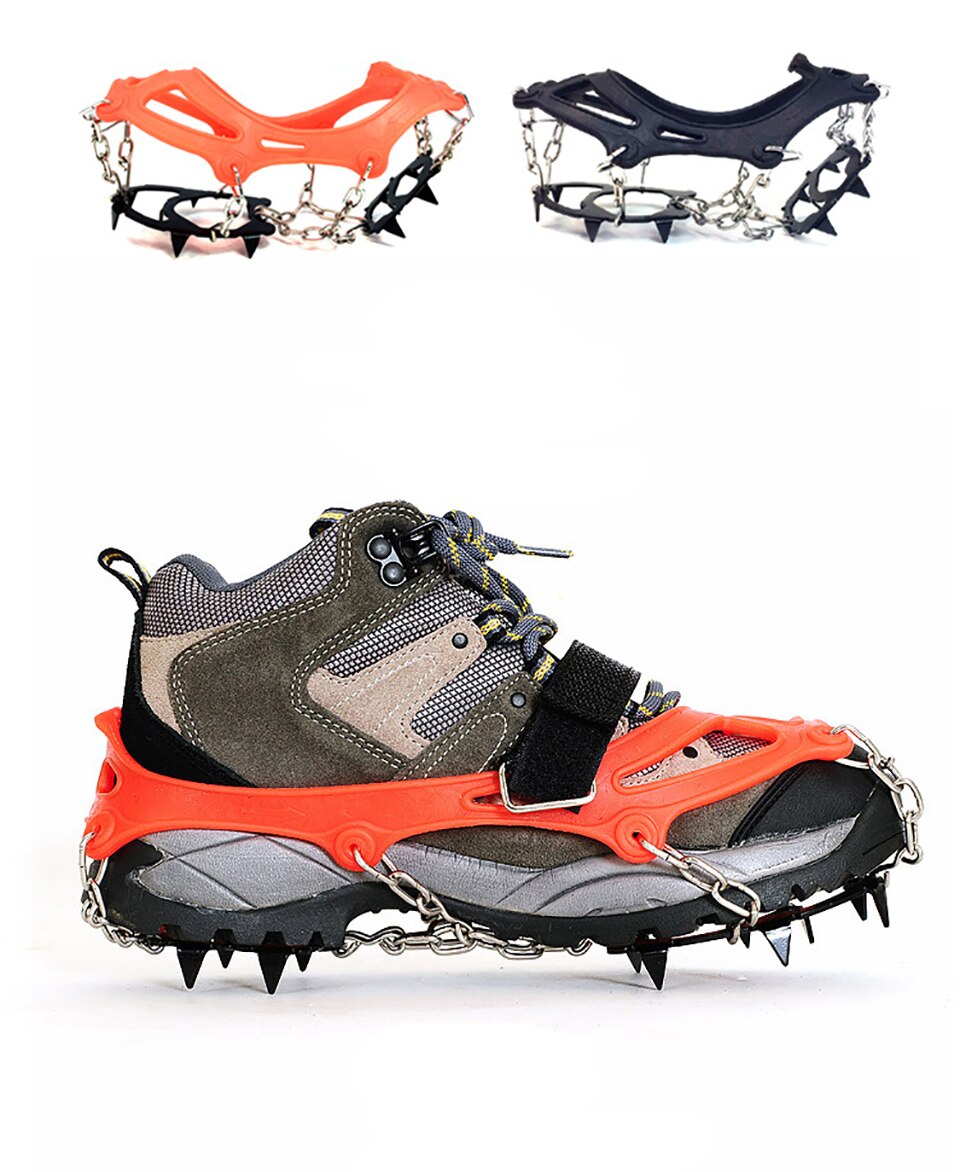 M/L Size Crampons 12 Teeth Outdoor Mountaineering Hiking Antislip Ice Snow Shoe Spikes Shoe Crampons Skidproof