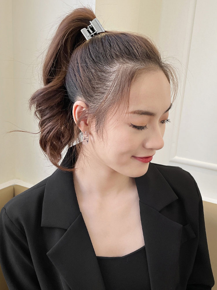 Women Vintage High Ponytail Fixed Geometric Small Hair Claws Lady Convenient Headband Hair Clip Hairpin Hair Accessories