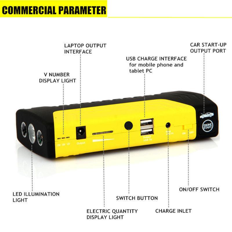 Chargeur de batterie de saut de voiture 12V 50800mAh | Pack de démarreur de voiture, Boster, batterie portable, chargeur de batterie externe de voiture, Booster de batterie, offre spéciale