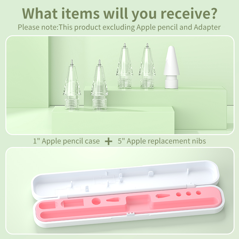 Ask till apple pencil, fodral till apple pencil, ipad-penntillbehör, inkluderar 5 pennspetsar