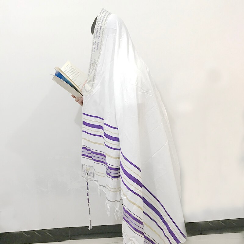 Tallit Prayer Shawl Cotton Tallit Tzitzit for Prayer Wash &amp; Iron Bar Mitzvah Big size