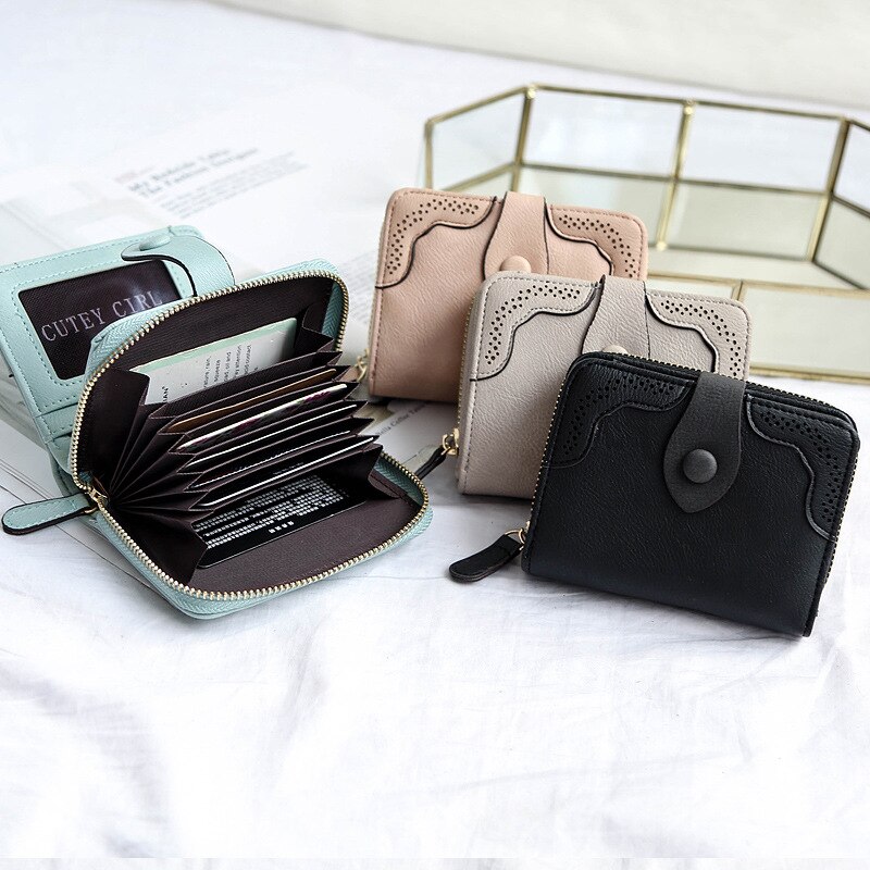 nouvelles femmes portefeuilles en cuir synthétique pour femmes court sacs à main dames de argent sac petit mignon pochette porte-carte Carteras