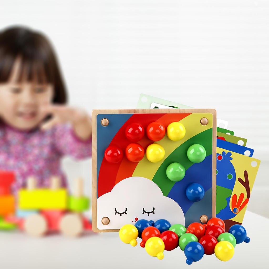 Houten Paddestoel Nagel Mozaïek Pegging Board Educatief Speelgoed Creatieve Gaven Peg Puzzel Knoppen Art Voor Leeftijd Over 3 Jaar Oud baby