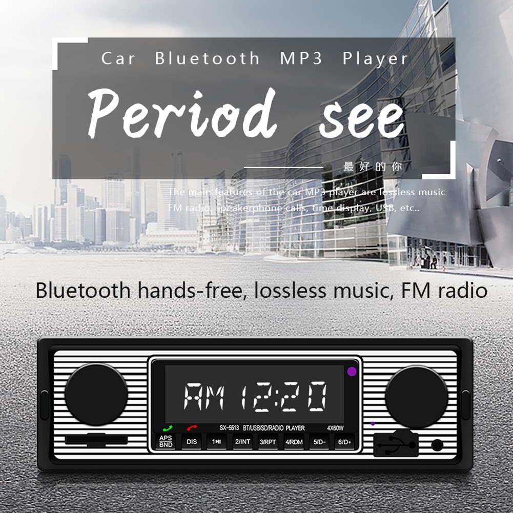 Dragonpad Bluetooth Vintage Car Radio MP3 Player Stereo USB AUX Classic Car Stereo Audio Car Radio MP3 Player: Default Title