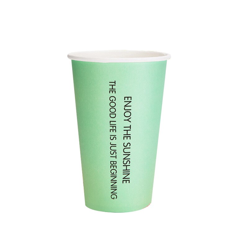 50pcs color disposable coffee cup wedding party favor 16A 500ml milk tea juice cold drink paper cups with lid