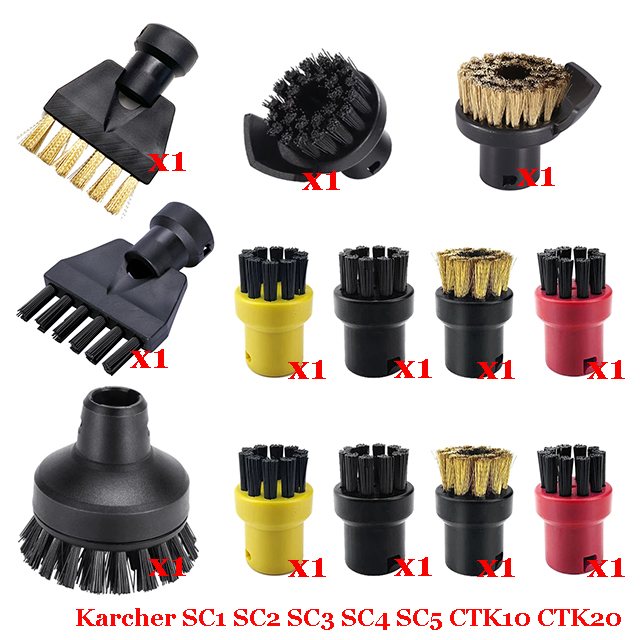 Para Karcher aspiradora de vapor máquina SC1 SC2 SC3 SC4 SC5 SC7 CTK10 CTK20 piezas cabezal de cepillo accesorios de boquilla potente: Transparente