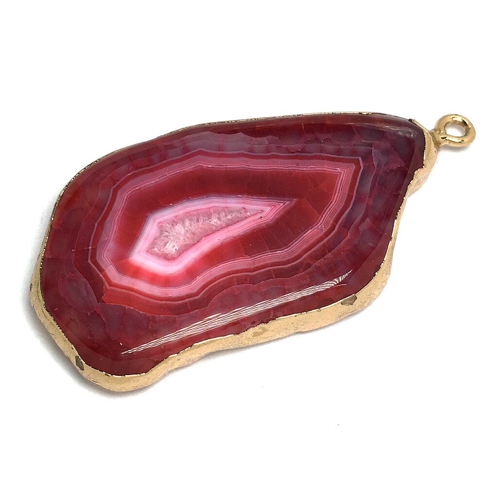 LE CIELO 1PC Naturale di Pietra di Vendita Caldo Alla Moda Agate Pendenti Con Gemme E Perle Del Pendente Della Collana per Monili Che Fanno FAI DA TE Collana: Red