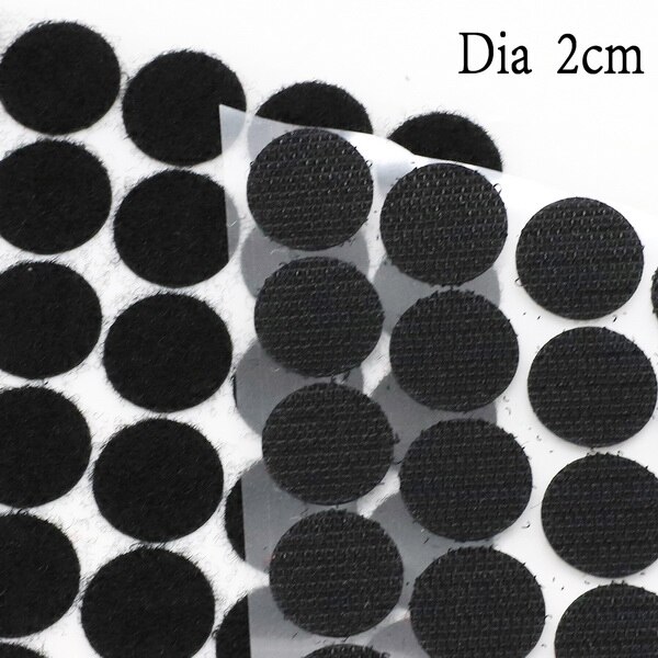 10/15/20/25/30MM Kleber Kleber Punkte 100 Haken und Schleife Verschluss Zurück Starke magie Aufkleber Band DIY Hause Nähen Zubehör: 20mm black  100dots