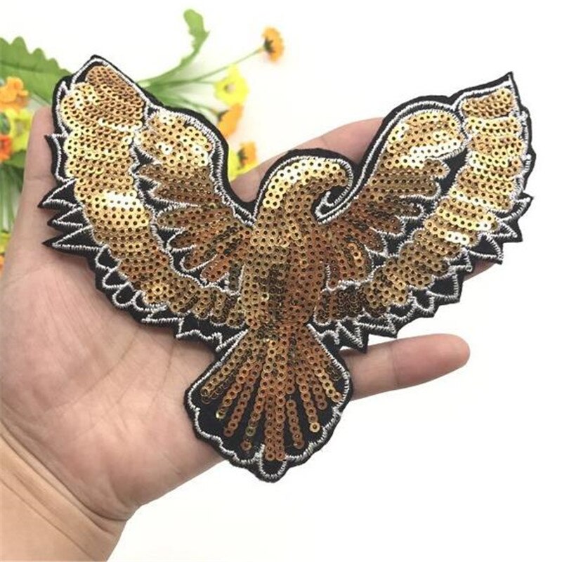 T-shirt Vrouwen patch pailletten 14 cm steenarend gaan biker patches voor kleding stickers 3d t-shirt mens
