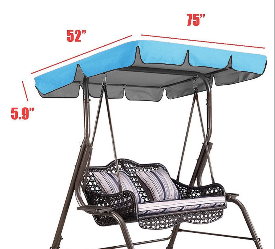Waterdichte Patio Swing Luifel Cover Uv Zonnescherm Case Vervanging 3-Seater Tuin Swing Luifel Outdoor Stoelen Hangmat Covers Bag: blue / 2-seaters 142x120x18