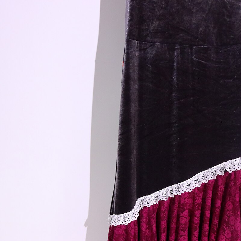 Filles robe espagnole Costume Flamenco velours et dentelle femmes salle de bal valse danse Foxtrot vêtements