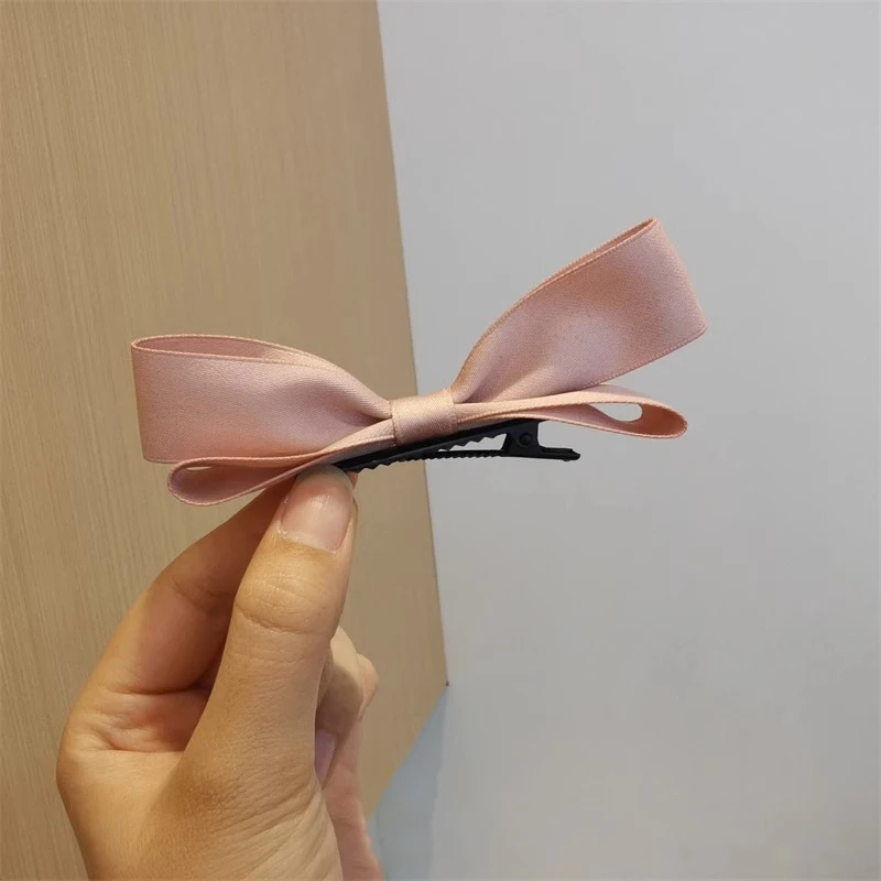 Niedliche stereoskopische rosa schwarze Schleife Haarnadel Haar-Seitenklammern für Frauen Mädchen Art freundlicher Stirnband für Haarschmuck Kopfbedeckung: Grau