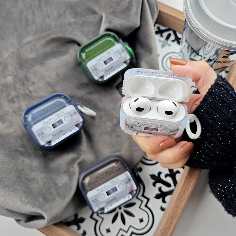 Tape Radio Retro Case for Apple Airpods Pro 1st 2nd Generation Cover for Airpods 4 3 2 1 Protective Shell
