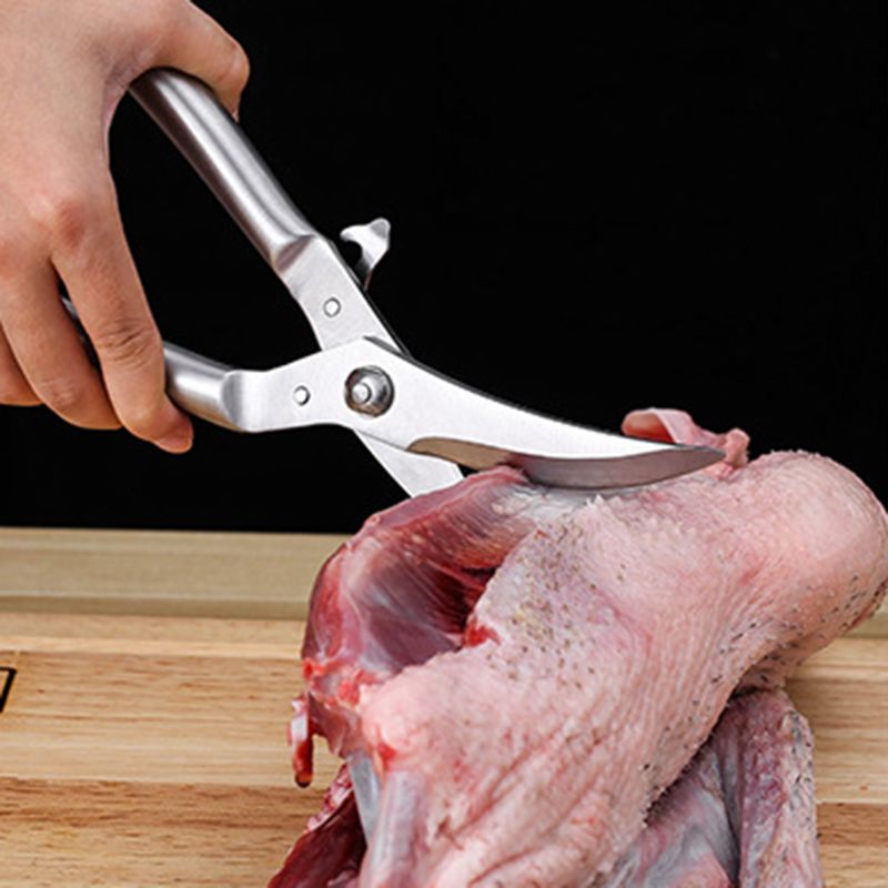 Rustfrit stål køkkenudstyr kyllingebensaks med sikker lås fisk andeskærskærer madlavningsværktøj