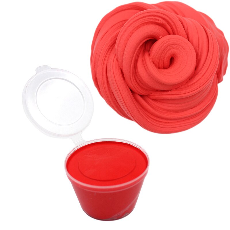 Box Slime Supplies Fluffy Kit DIY Soft Clay Light Charms Floam Slime Glue Putty Antistress Cotton Plasticine Toys for Children: Red Slime