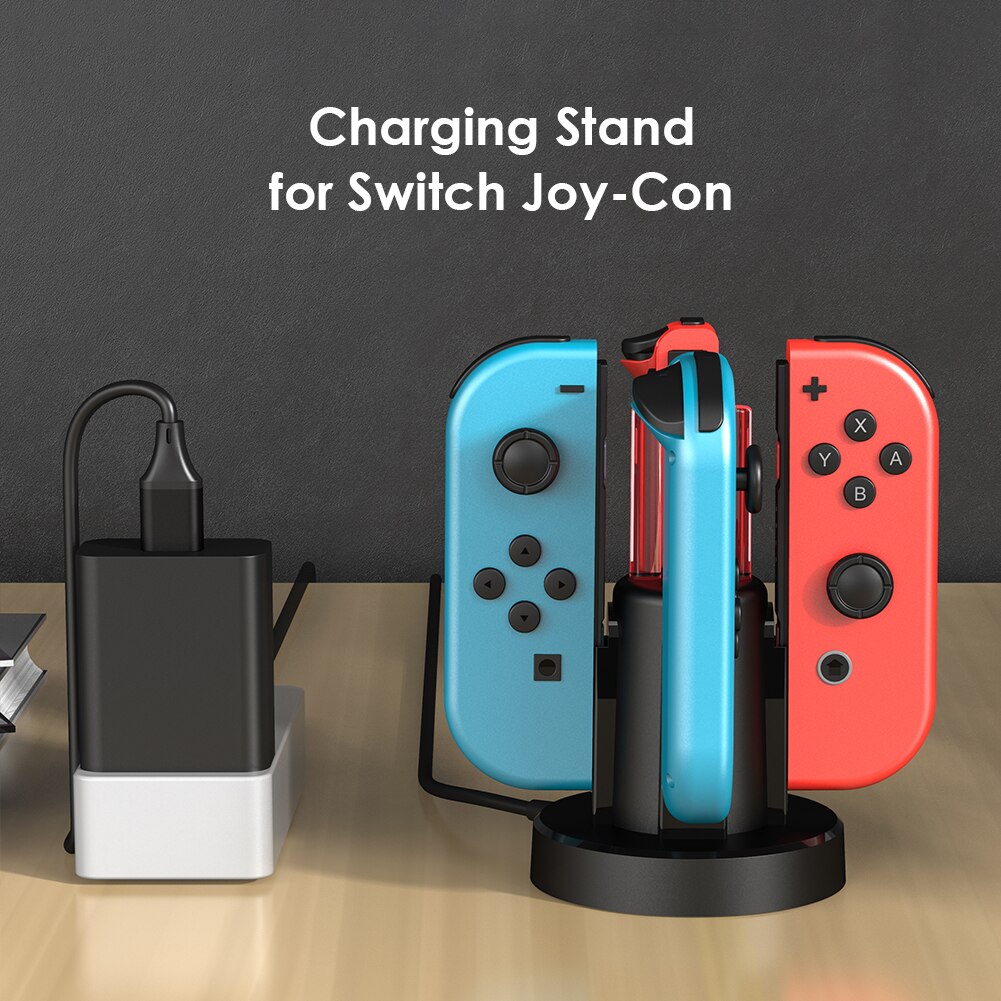 4 In 1 Gaming Controller Charger Dock Stand Houder Voor Nintendo Switch Vreugde Con Joystick Power Station Cradle Gaming Accessoires