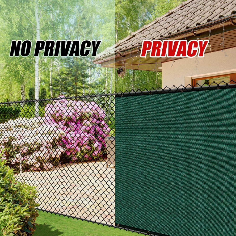 Swimming Pool Fence Privacy Screen,Garden Fence for Privacy,Outdoor Backyard Shade Windscreen Mesh,Cable Zip Ties Include-Green