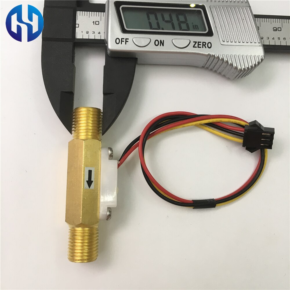 G1/4" BSP Brass Water Flow Sensor Flowmeter Hall copper Flow Sensor Water Control 0.35-3.0L/min 0.8MPa