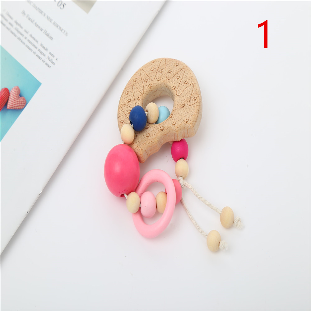 1Pc Hout Armband Dier Vormige Baby Organische Houten Siliconen Kralen Baby Molaire Speelgoed Voor Kids: 1