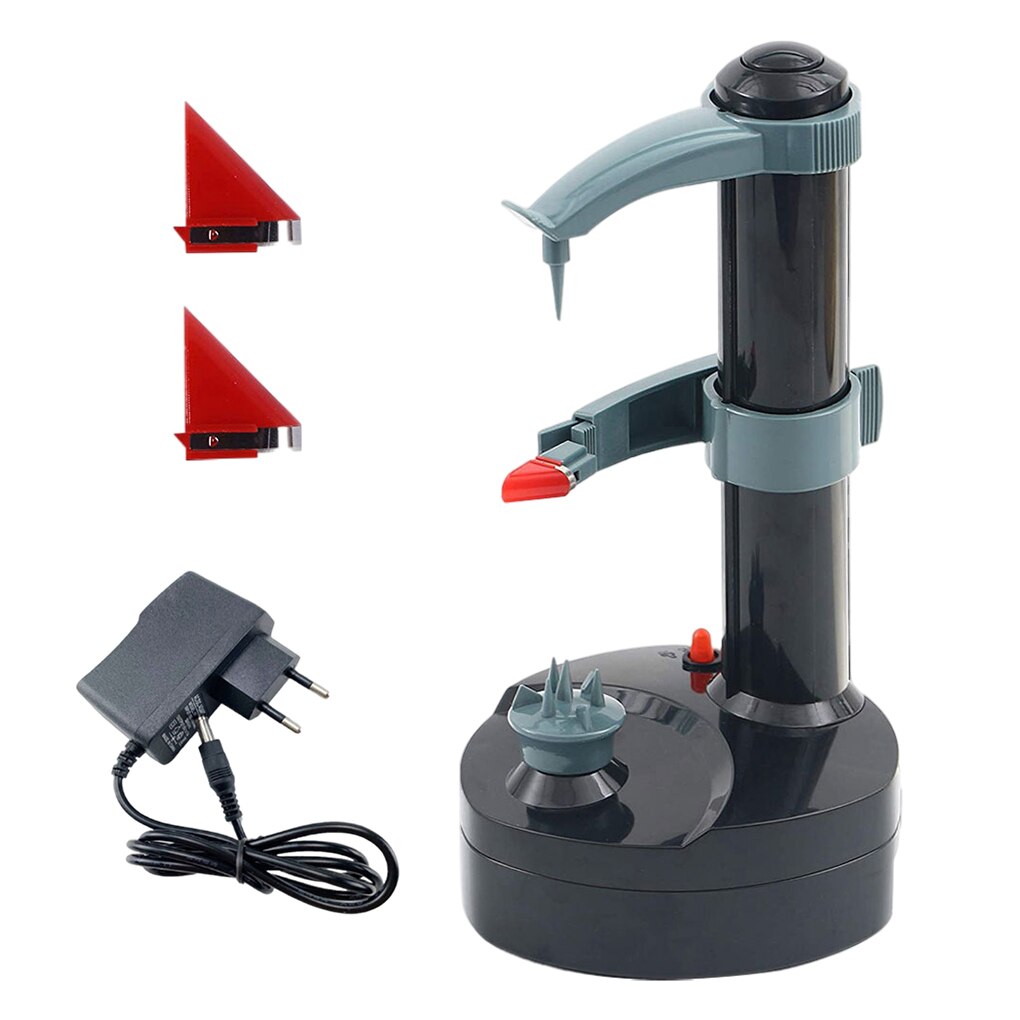 EU Plug Electric Potato Peeler Adjustable Countertop Lemon Peeling Machine Gadgets Vegetable Zester Slicer White: Black