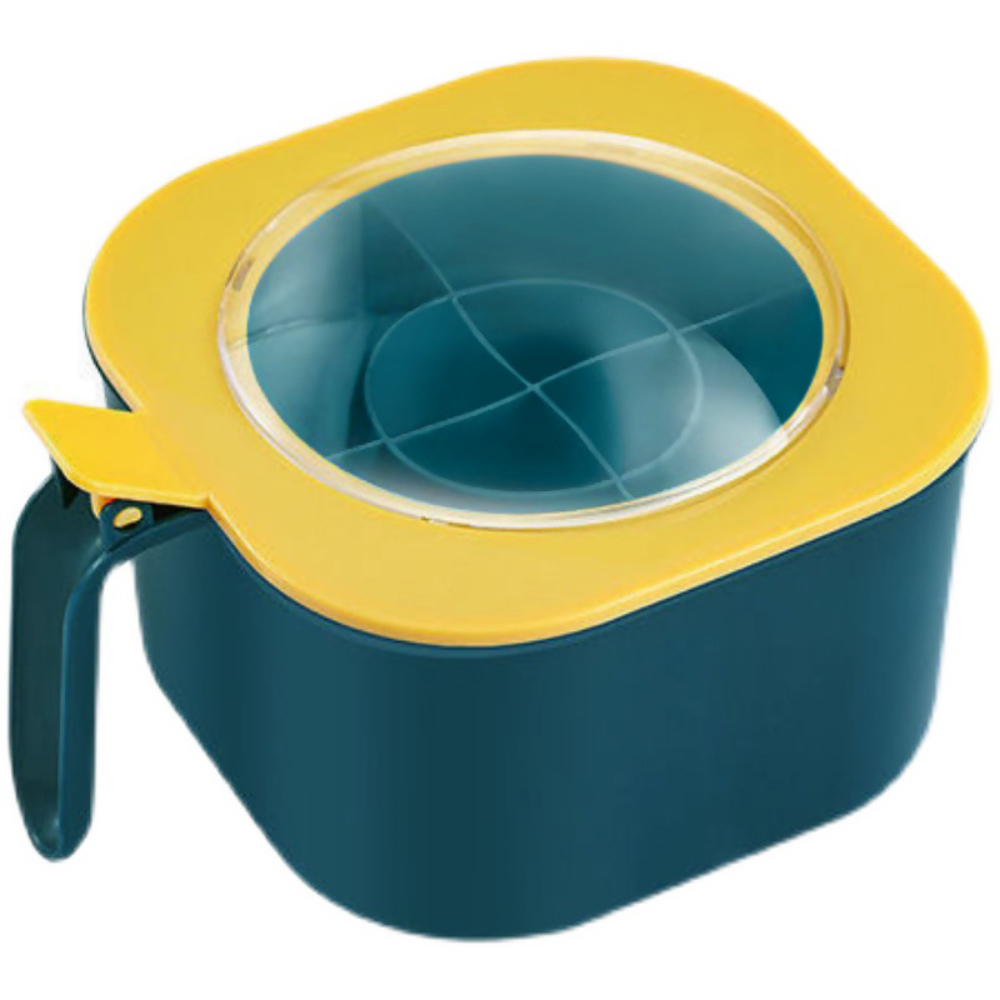 4 i 1 krydderboks med skjeer, flerroms urte- og krydderkrukker, krydderkrukke, oppbevaringsbeholder til kjøkkenkrydder