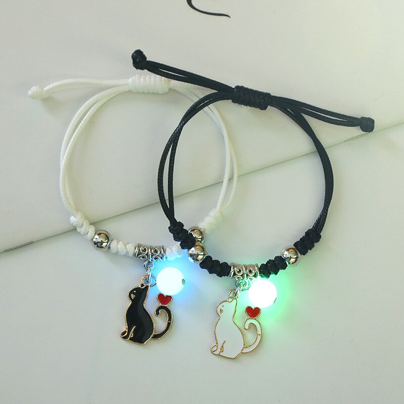 2psc Leucht Armbinde männer und frauen paar armbänder ein paar freundinnen zwei Koreanische Ausführung einfache nette licht Armbinde: 2