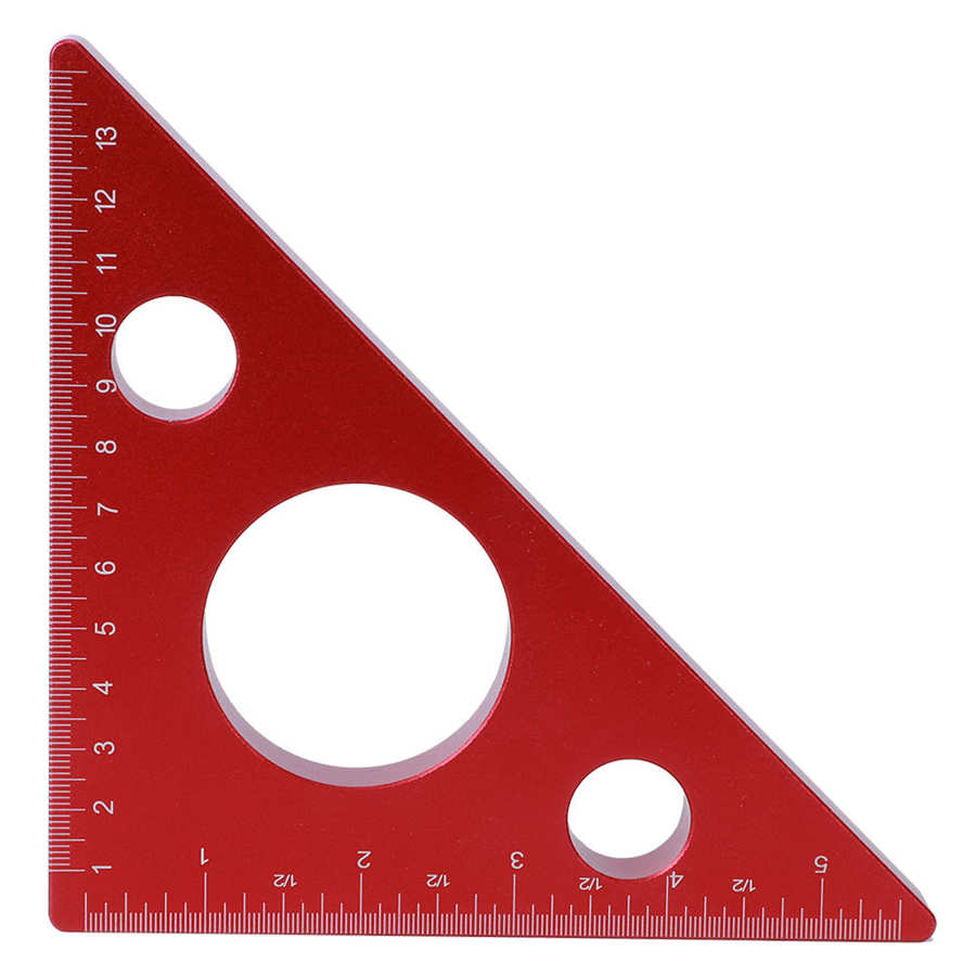 Protractor 5in/13cm Right Angle Ruler Triangle Height Ruler Aluminum Alloy Carpenter Measuring and Gauging Tool
