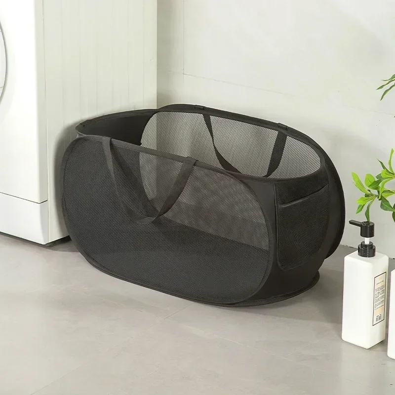 Panier à linge pliable à motifs - Noir