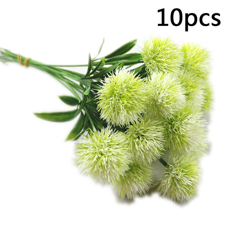 10 Pcs/Boeket Paardebloem Kunstmatige Bloemen Plastic Paardebloem Bruiloft Thuis Hotel Tuin Decoratie Nep Bloem Boeket: WHITE
