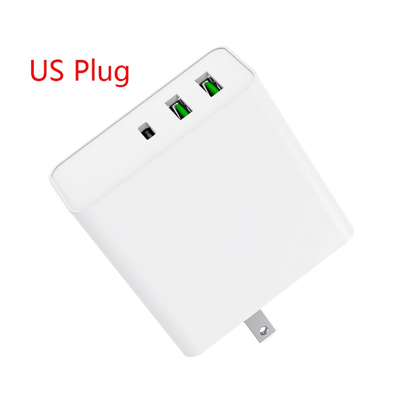 USB Quick Charge 65W USB Charger Fast Wall Charger for Samsung For Huawei For iPhone usb c cable pd charge quick charge: White  US