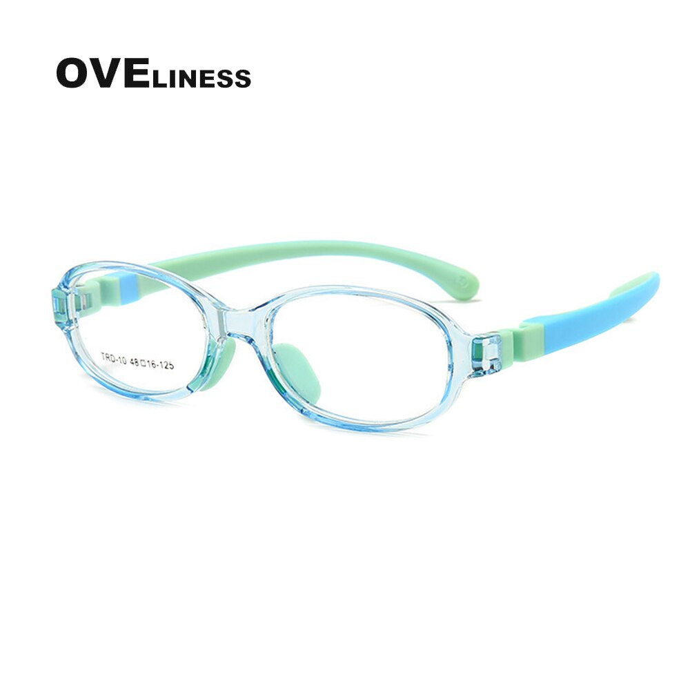 Gafas redondas para niños, lentes ópticas para miopía, montura para niño y niña, gafas graduadas flexibles de silicona para niños: clear blue
