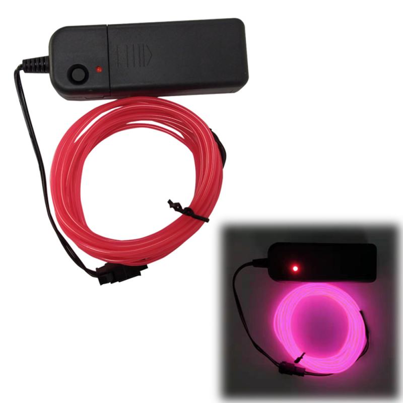 Di incandescenza Legare di EL Luce Al Neon Auto Luci Della Stringa Decorazione Auto Luce Al Neon Lampada A LED Flessibile Ha Condotto La Luce di Striscia di Accessori Auto interno Più Nuovo: pink