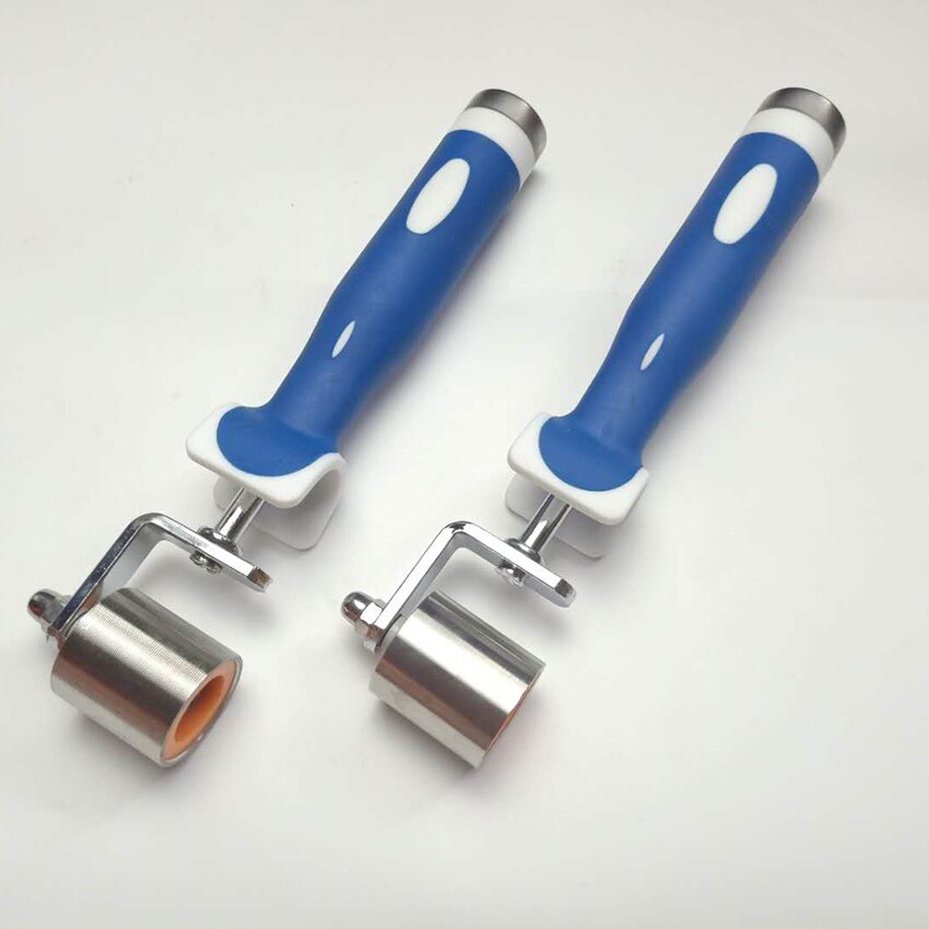 Stainless Steel Seam Flat Pressure Roller Double Bearing Deep Texture Hand Pressure Seam Roller Wallpaper Wall Covering Tool