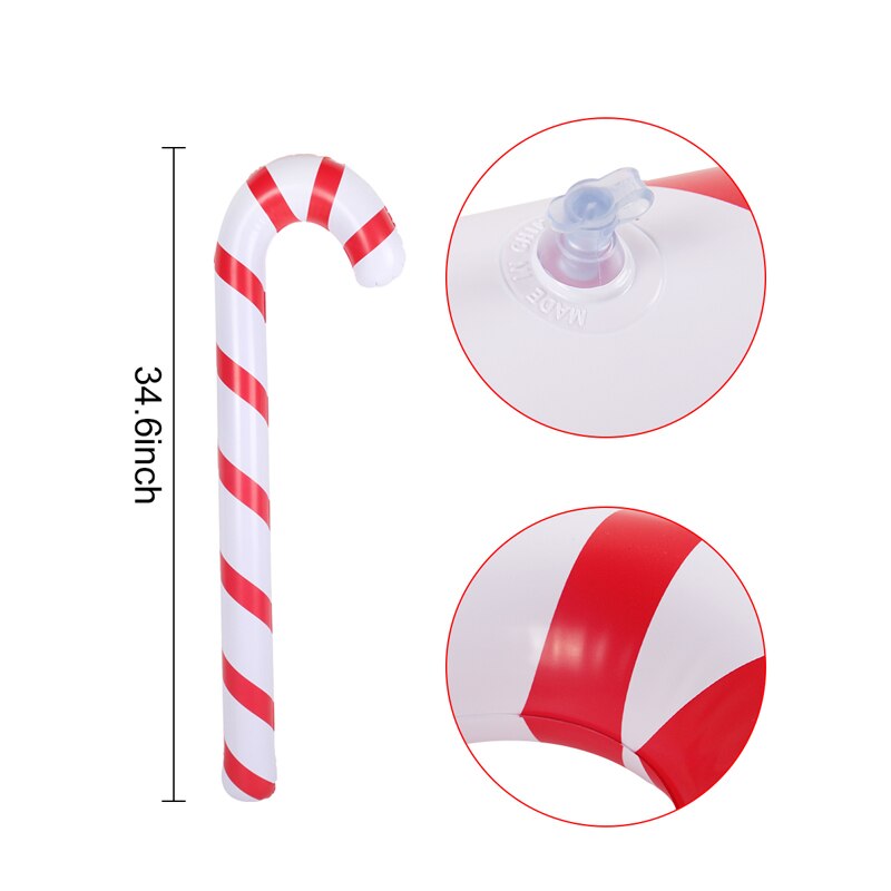 2/4/6pcs Christmas Inflatable Candy Canes Red White Candy Canes Balloons for Xmas Ornaments Christmas Tree Party Decorations
