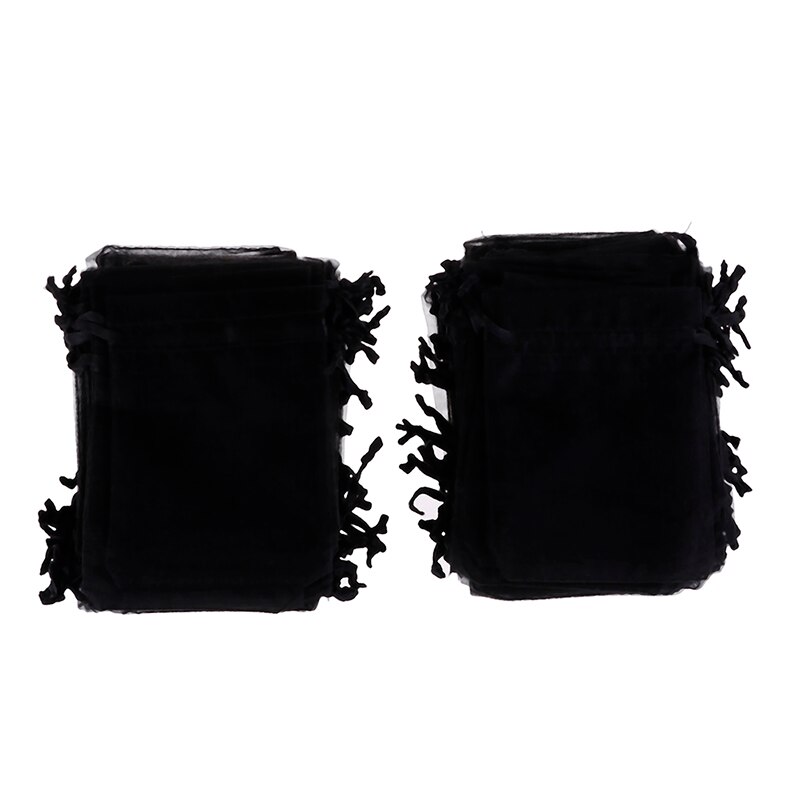 100 Pcs/bag Organza Drawstring Bags Jewelry Mesh Pouches Container Drawstring Bags: C