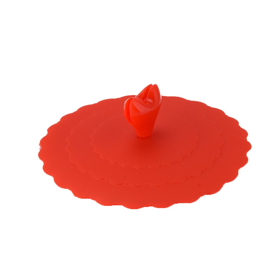 1pc universal silikone sugelåg-skål gryde låg låg-silikone stretch låg køkken spild låg til gryder skåle kopper beholder: Rød