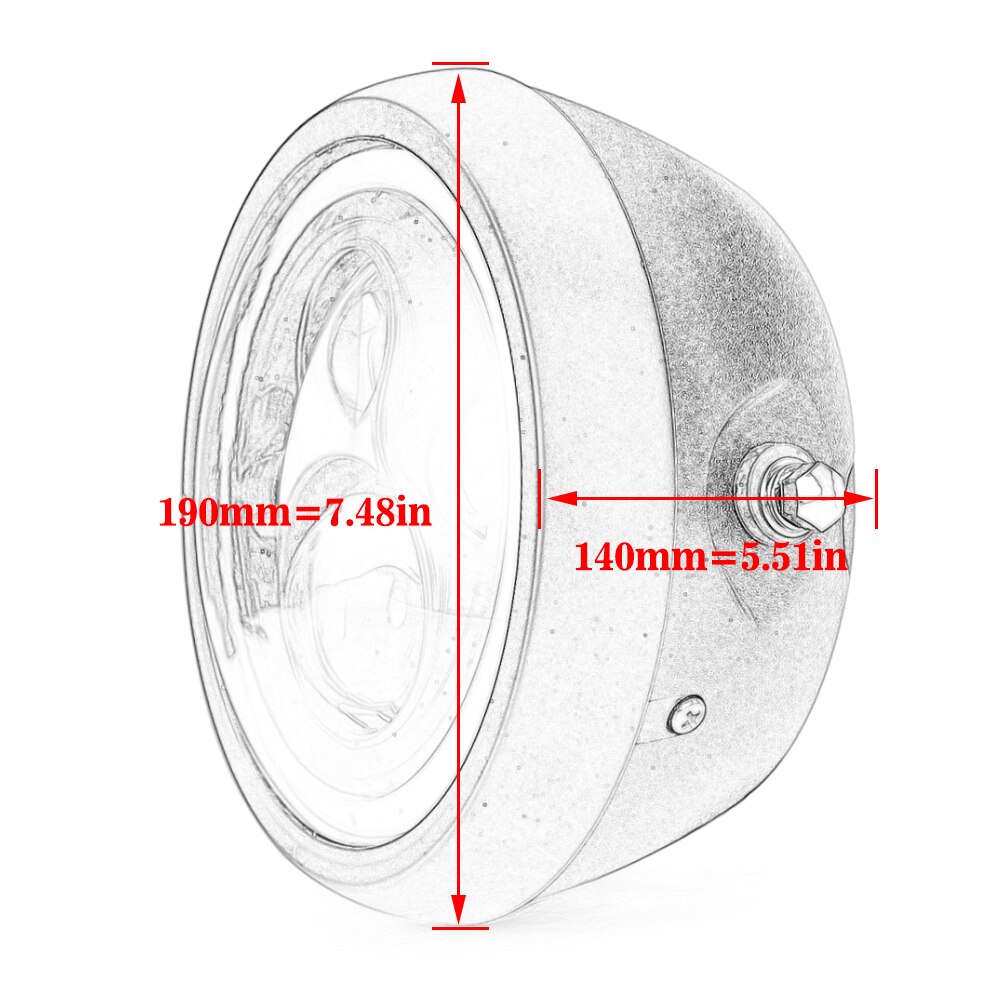 7,5 zoll LED Scheinwerfer mit Heiligenschein Ring Bernstein Blinker Für Harley Honda Cafe Rennfahrer Bobber 7.5 "LED Motorräder scheinwerfer