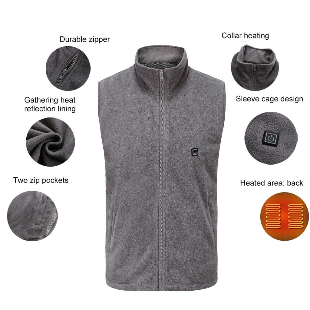 Winter Frauen Männer Weste Smart USB Zurück Elektrische Heizung Jacken Anzug Warme Unten Sleeveless Weste Jacken Männer Frauen Weste veste homme