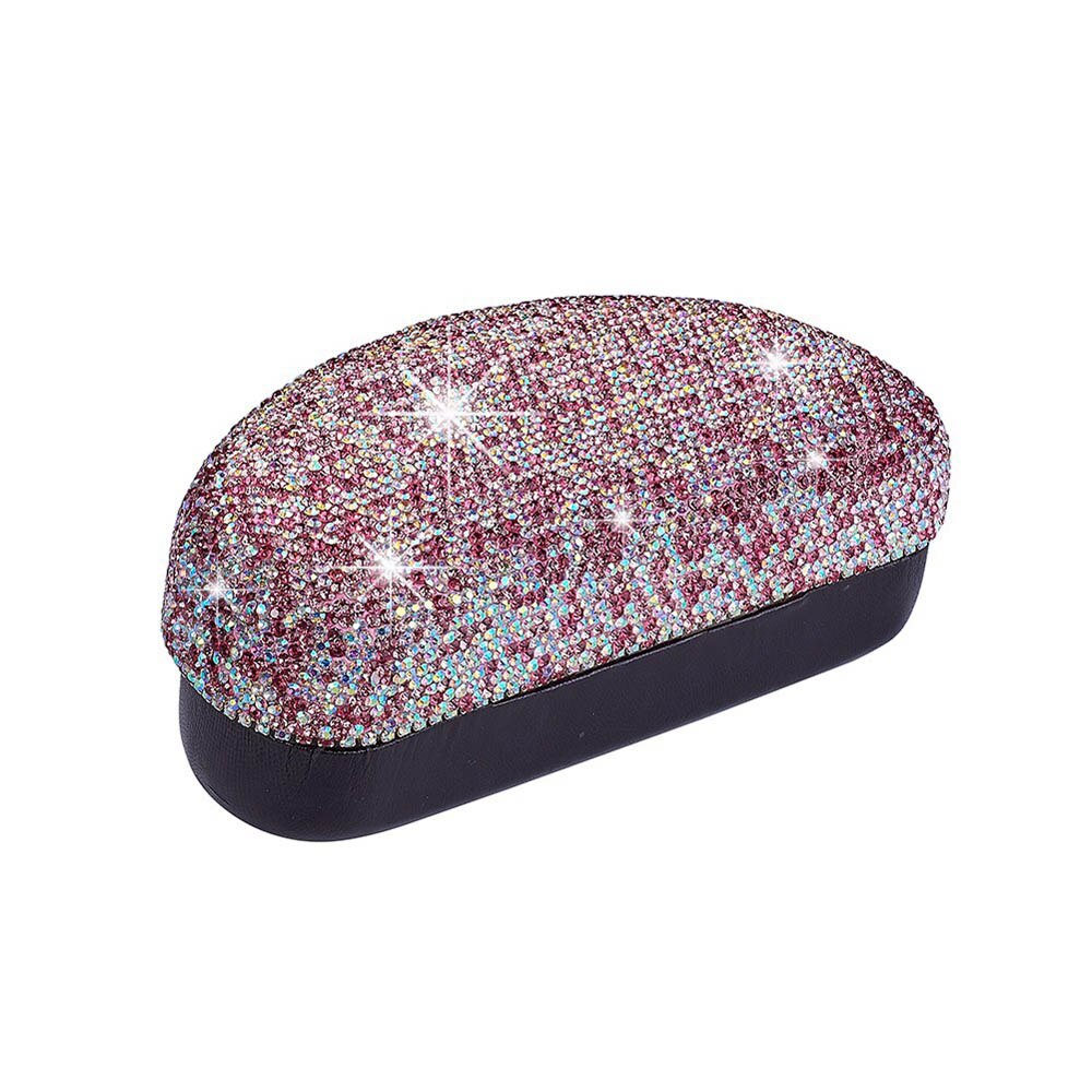 Bling bling strass portátil óculos de sol caso caixa olhos caixa titular mais cores para a escolha: Rosa