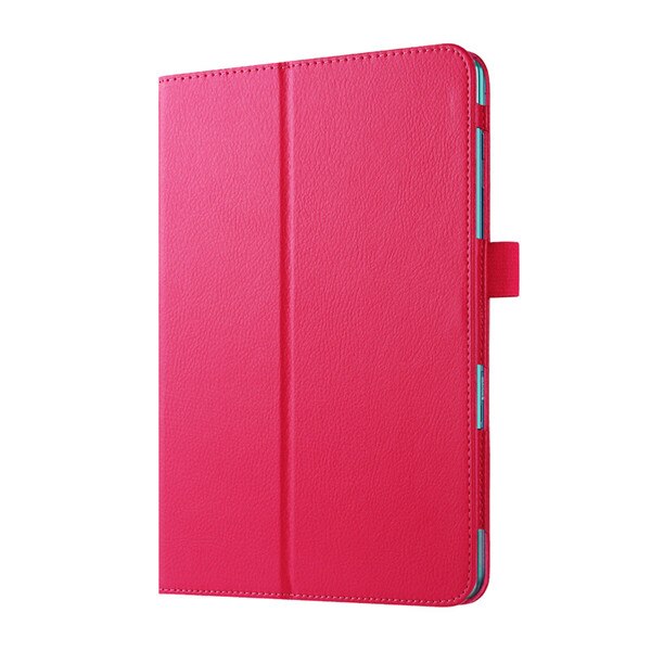 Solid Leather Case For Samsung Galaxy Tab A 8.0'' T350 T355 SM-T355 SM-T350 Tablet Stand Folding Protective Shell Case: Rose Red