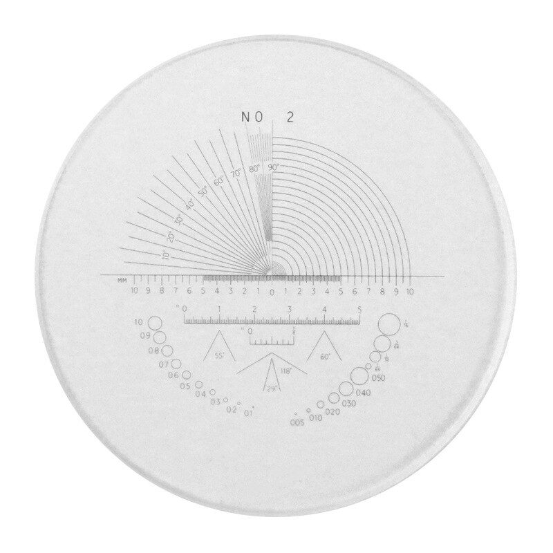 Diameter 35 mm vinkel sigtekors / kryds sigtemiddel mikrometer til forstørrelsesglas mikroskop skala sigtemiddel måling: Guld