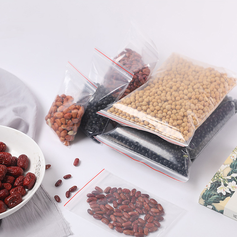 100Pcs/pack Resealable Plastic Zip Lock Bags Clear Poly Zip lock Bag Food Jewelry Storage Reclosable Vacuum Fresh Organize Bag