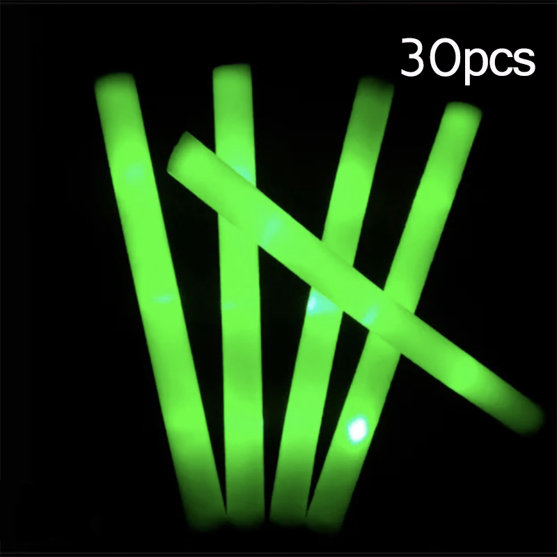 15/30 Stück LED-Leuchtstäbe, bunt, RGB-Leuchtschaumstoffstäbchen, Jubelröhre, dunkles Licht für Weihnachten, Geburtstag, Hochzeit, Partyzubehör: Dunkelgrau