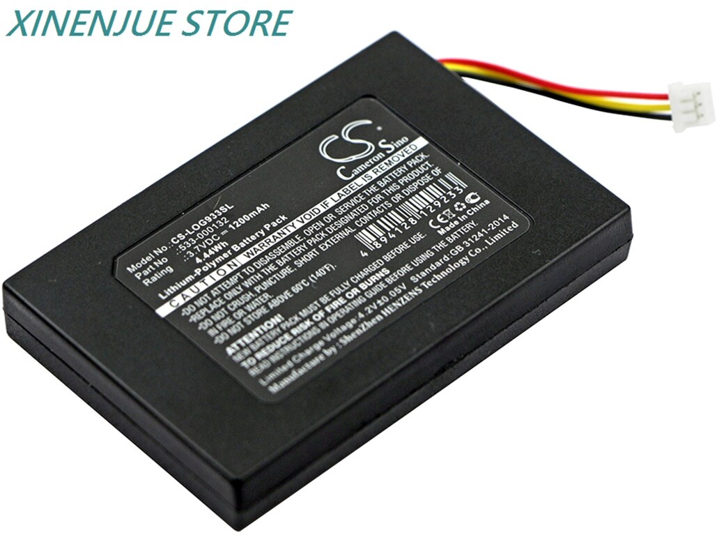 Batterie de casque sans fil 3.7V/1200mAh pour Logitech G533,G933,G933S, 533-000132