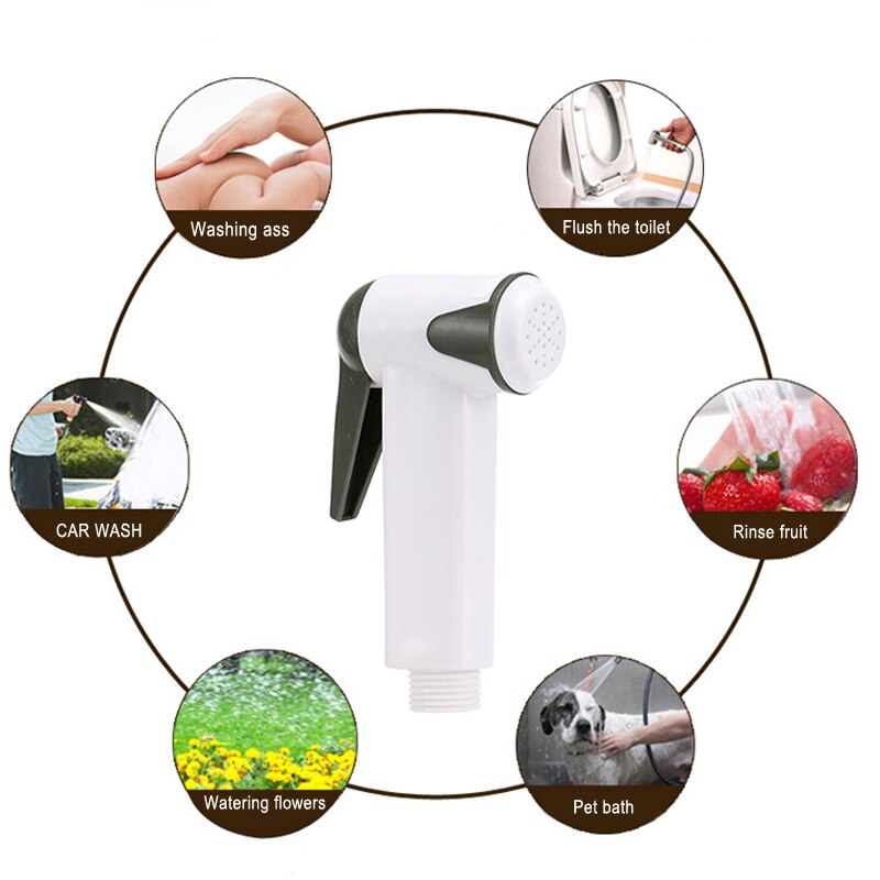 Håndholdt bidet ble spray toilet badeværelse bruser skylle sprøjte til vask bil kæledyr rengøring mjj 88
