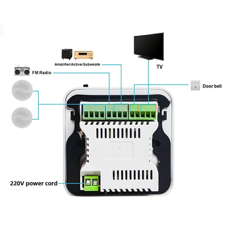 86 Bluetooth Mini tło domu System muzyczny jest kompatybilny ze szklaną klawisz dotykowy wzmacniacza ściennego i obsługuje FM USB TF