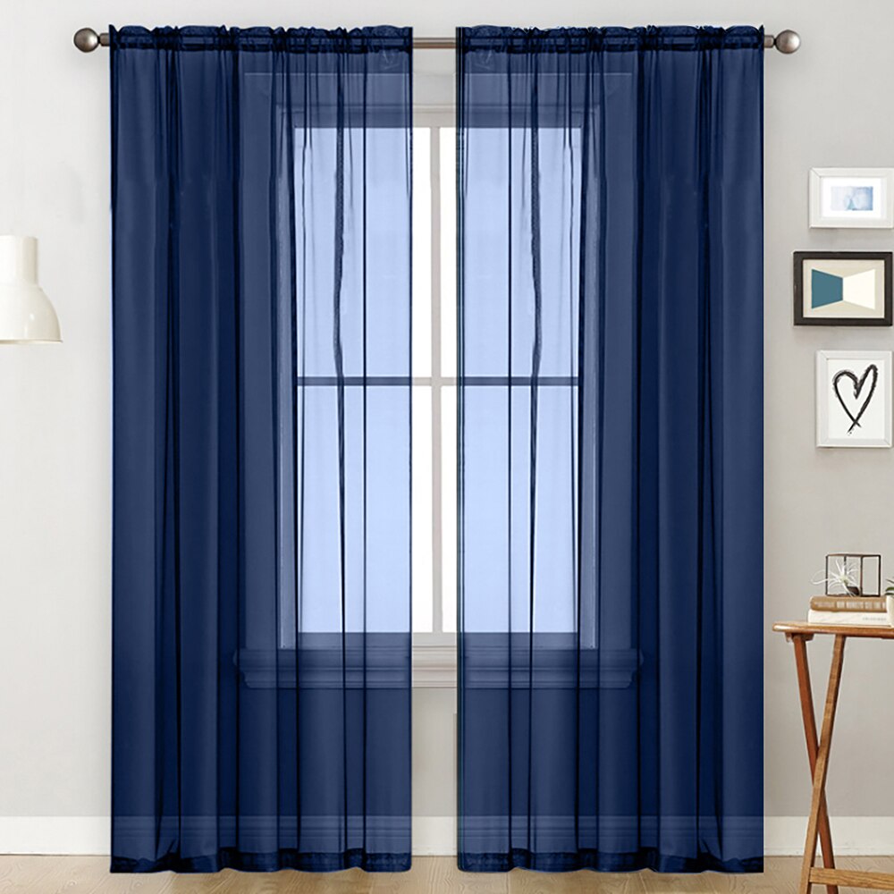 Moderne fenster tüll vorhänge für wohnzimmer schlafzimmer Organza Schleier vorhänge Hotel Dekoration blau weiß rosa grau schier vorhänge