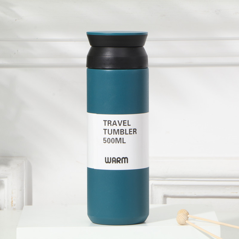 Reizen Tumbler Thermos Mok 350/500ML Roestvrij Staal Dubbelwandige Thee Koffie Thermoskan: Blauw / 401-500ml